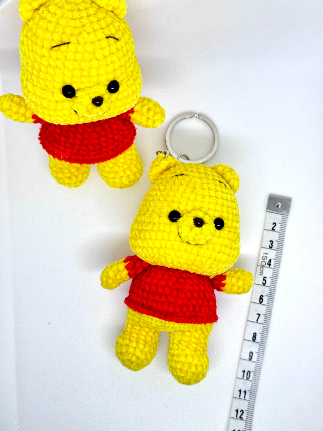 Handmade crocheted Winne the Pooh bear keychain toy - CK0003 - CuteCraftsWorld