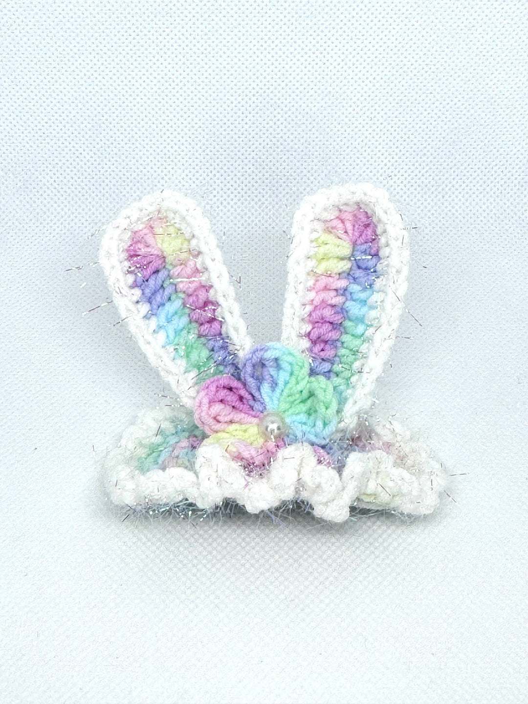 Crochet Multicolour Bunny HairClip - HC0017 - CuteCraftsWorld