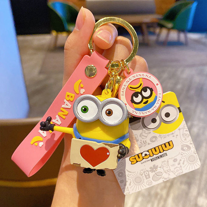 Genuine Minions Keychain Anime Movie Despicable Me Backpack Pendant Animationtoys KC-0052