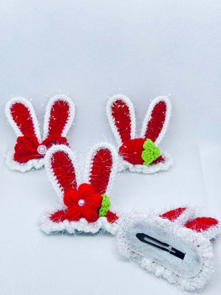 Crochet Bunny HairClip - HC0013 - CuteCraftsWorld