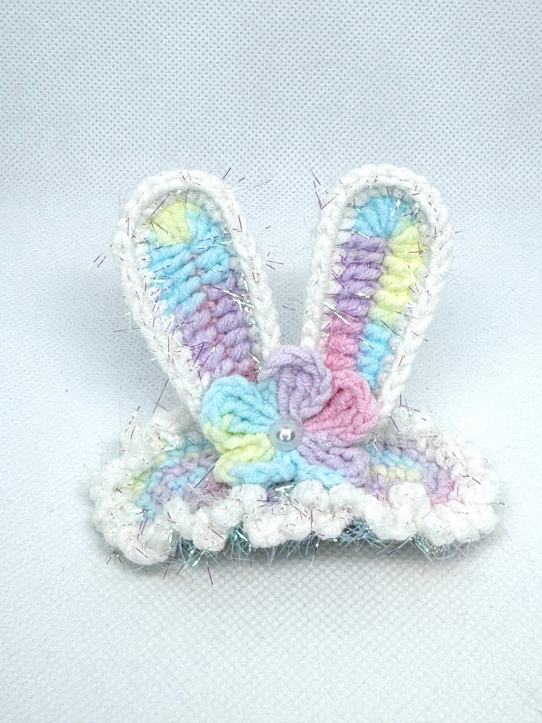 Crochet Multicolour Bunny HairClip - HC0017 - CuteCraftsWorld