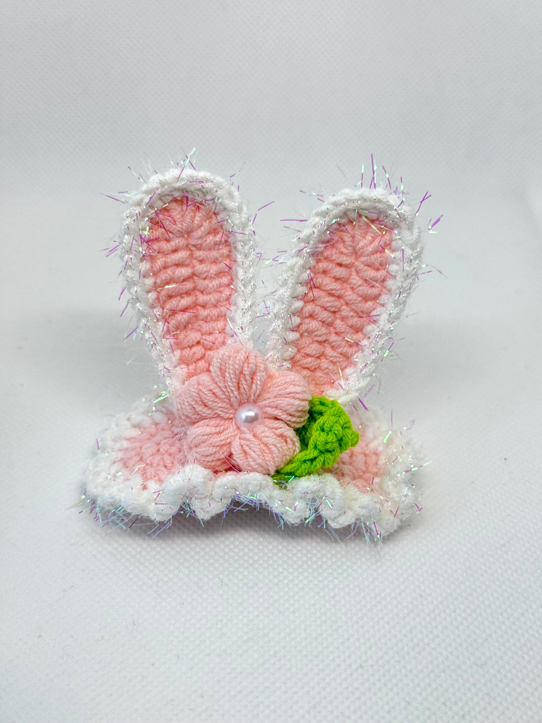 Crochet Pink Bunny HairClip - HC0014 - CuteCraftsWorld