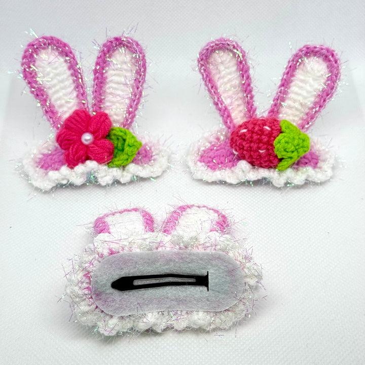 Crochet Bunny HairClip - HC0015 - CuteCraftsWorld