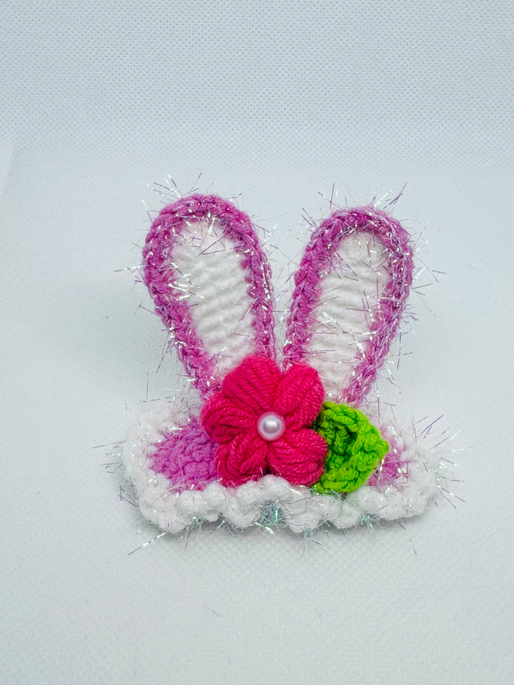 Crochet Bunny HairClip - HC0015 - CuteCraftsWorld