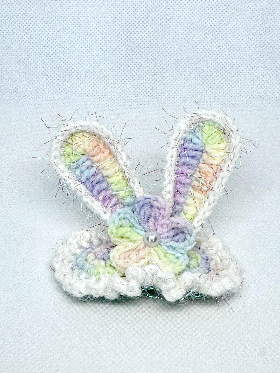 Crochet Multicolour Bunny HairClip - HC0017 - CuteCraftsWorld