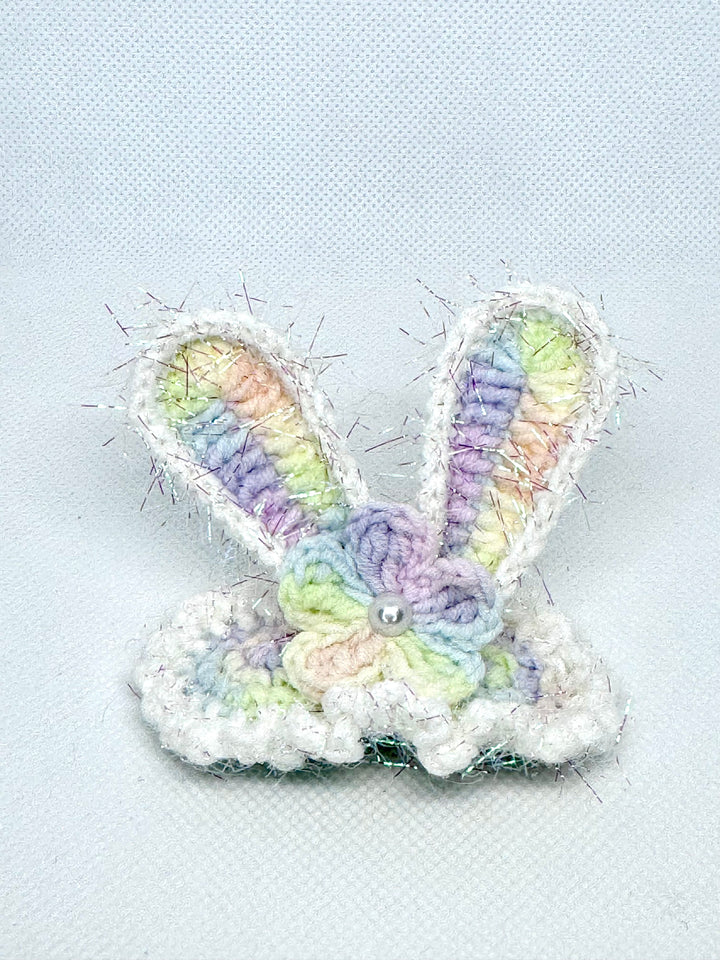 Crochet Multicolour Bunny HairClip - HC0017 - CuteCraftsWorld