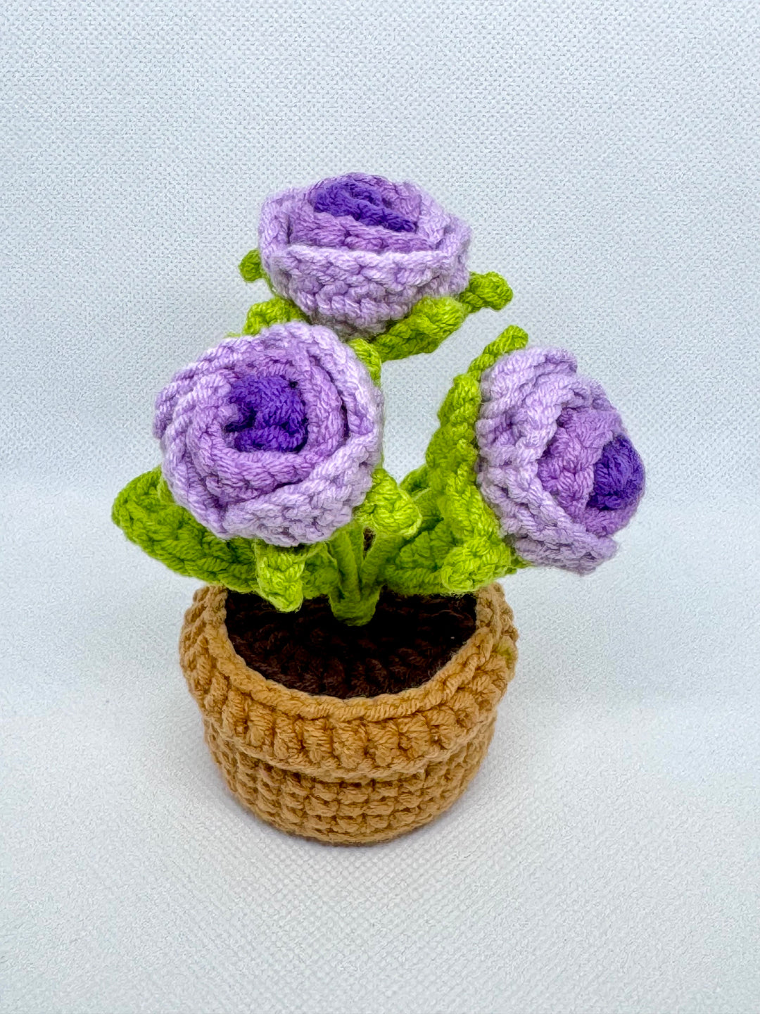 Rose Crochet Potted Flowers - PP0007 - CuteCraftsWorld