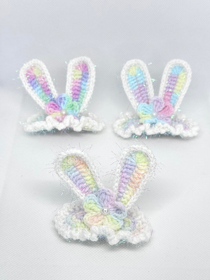 Crochet Multicolour Bunny HairClip - HC0017 - CuteCraftsWorld