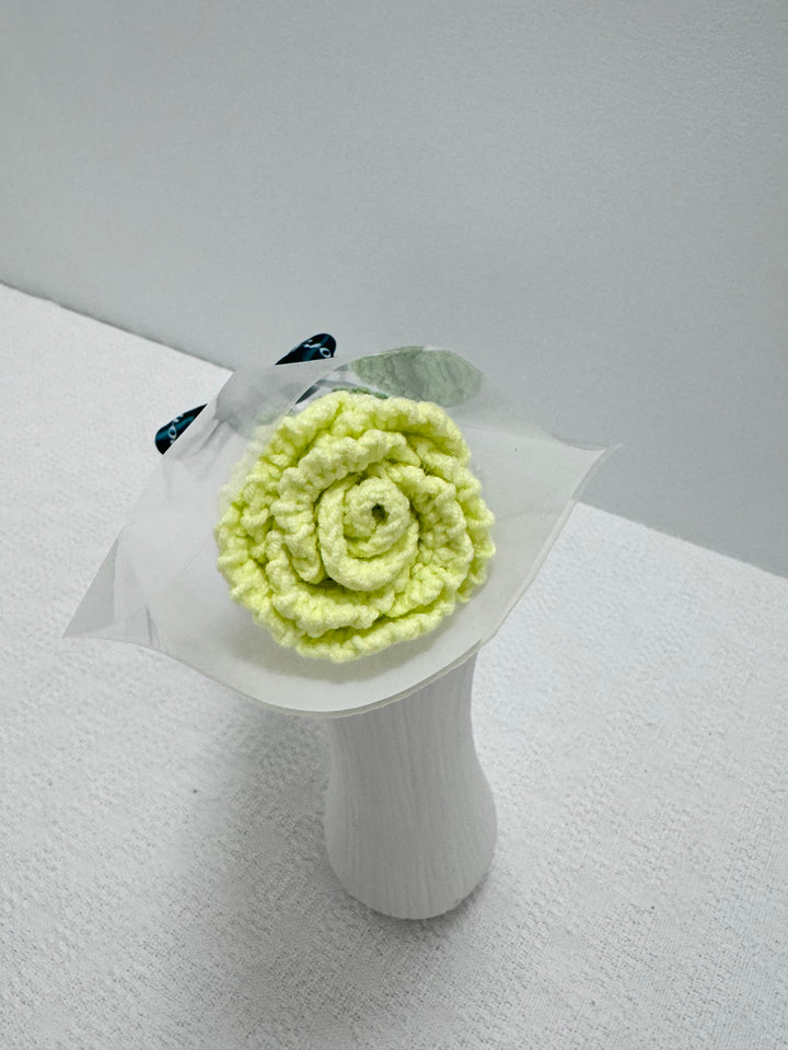 Handmade Pastel Green Crochet Rose – Forever Blooming, Unique Gift for Any Occasion