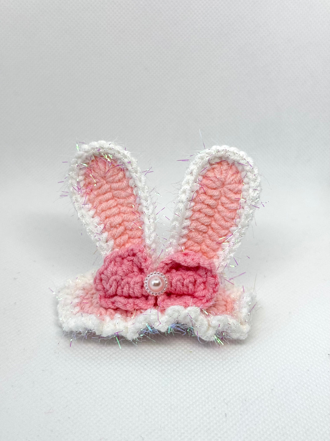 Crochet Pink Bunny HairClip - HC0014 - CuteCraftsWorld