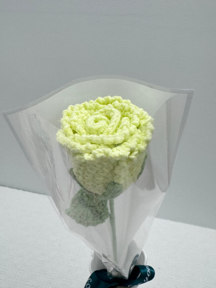 Handmade Pastel Green Crochet Rose – Forever Blooming, Unique Gift for Any Occasion