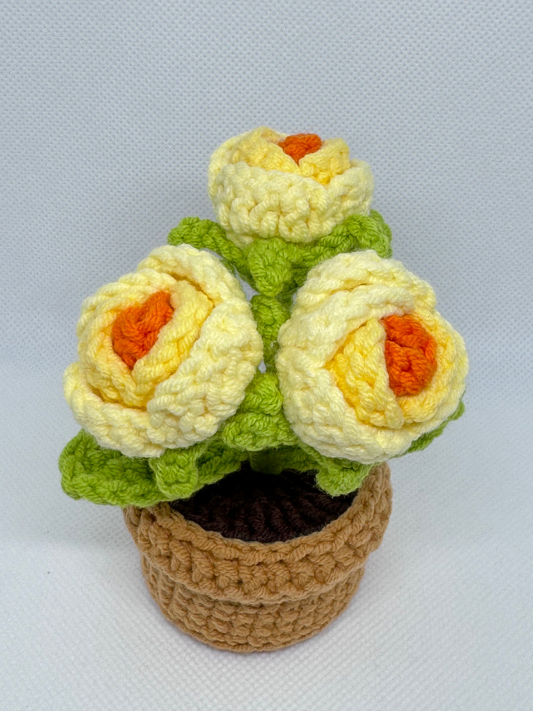 Rose Crochet Potted Flowers - PP0007 - CuteCraftsWorld