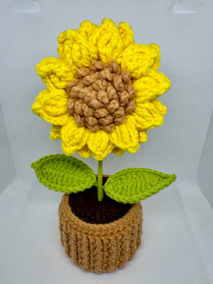 Sunflower Crochet Potted Flowers - PP0004 - CuteCraftsWorld