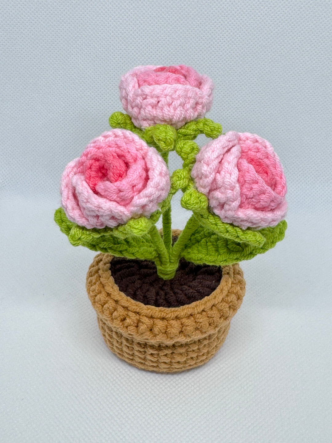 Rose Crochet Potted Flowers - PP0007 - CuteCraftsWorld