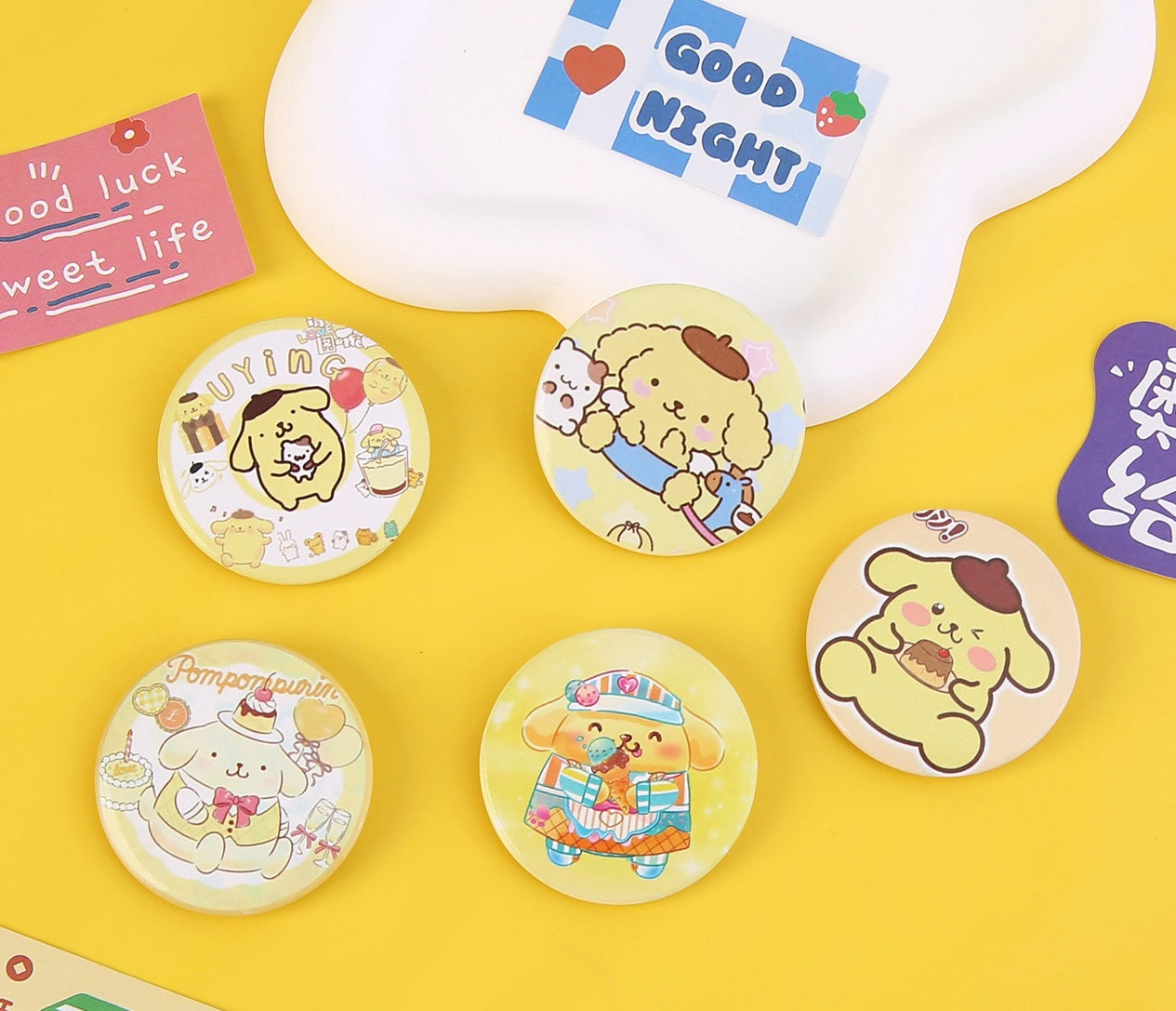 Sanrio Pompompurin Brooch - B0012