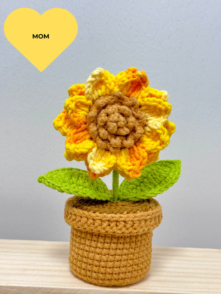Handmade Sunflower Crochet Potted Plant - PP0022