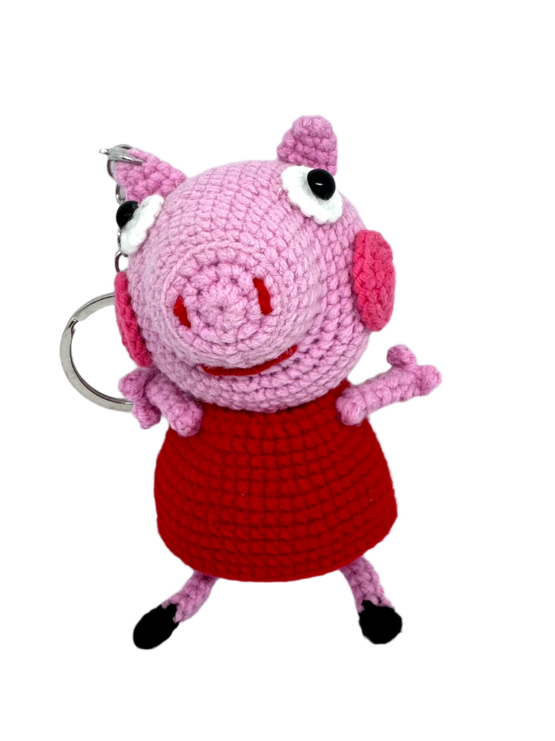 Handmade Crochet Peppa Pig Keychain - CK0002 - CuteCraftsWorld