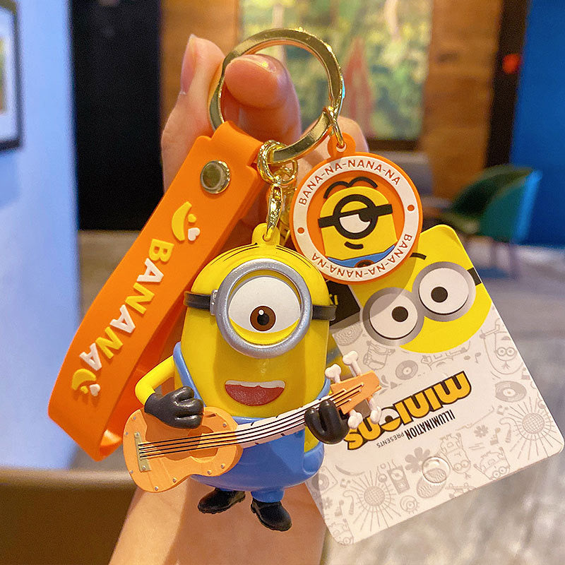 Genuine Minions Keychain Anime Movie Despicable Me Backpack Pendant Animationtoys KC-0052