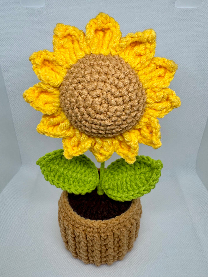 Sunflower Crochet Potted Flowers - PP0004 - CuteCraftsWorld