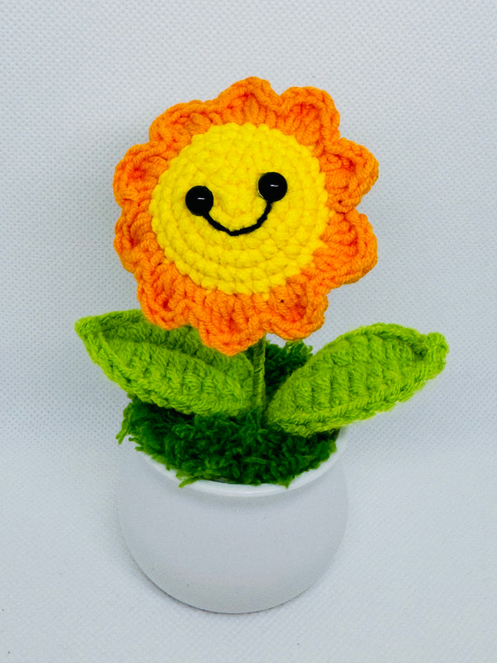 Sunflower Crochet Potted Flowers - PP0006 - CuteCraftsWorld