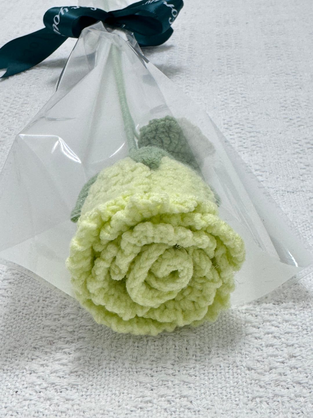 Handmade Pastel Green Crochet Rose – Forever Blooming, Unique Gift for Any Occasion