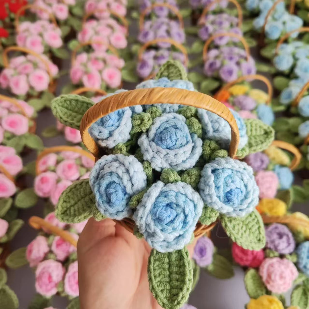 Crochet Flower Basket - F10001 - CuteCraftsWorld