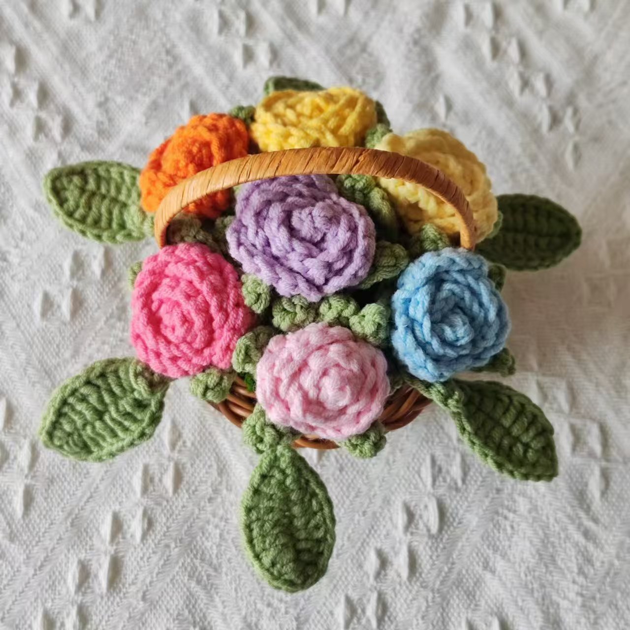 Crochet Flower Basket - F10001