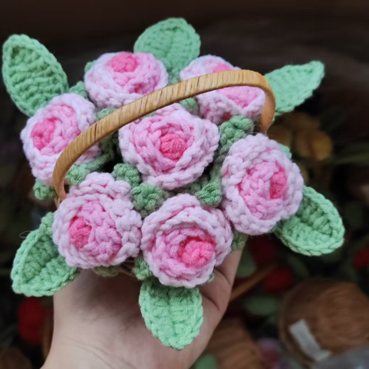 Crochet Flower Basket - F10001