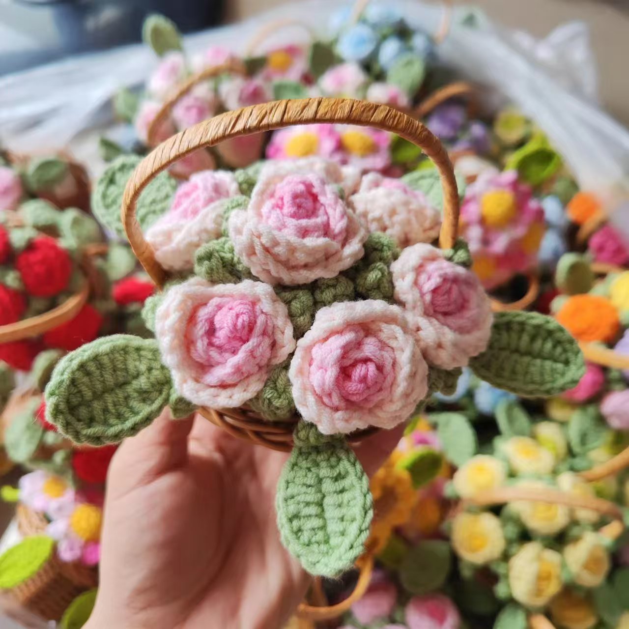 Crochet Flower Basket - F10001