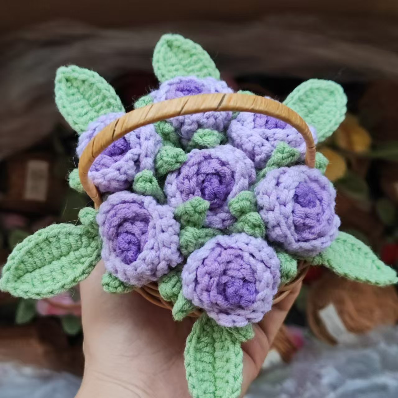 Crochet Flower Basket - F10001