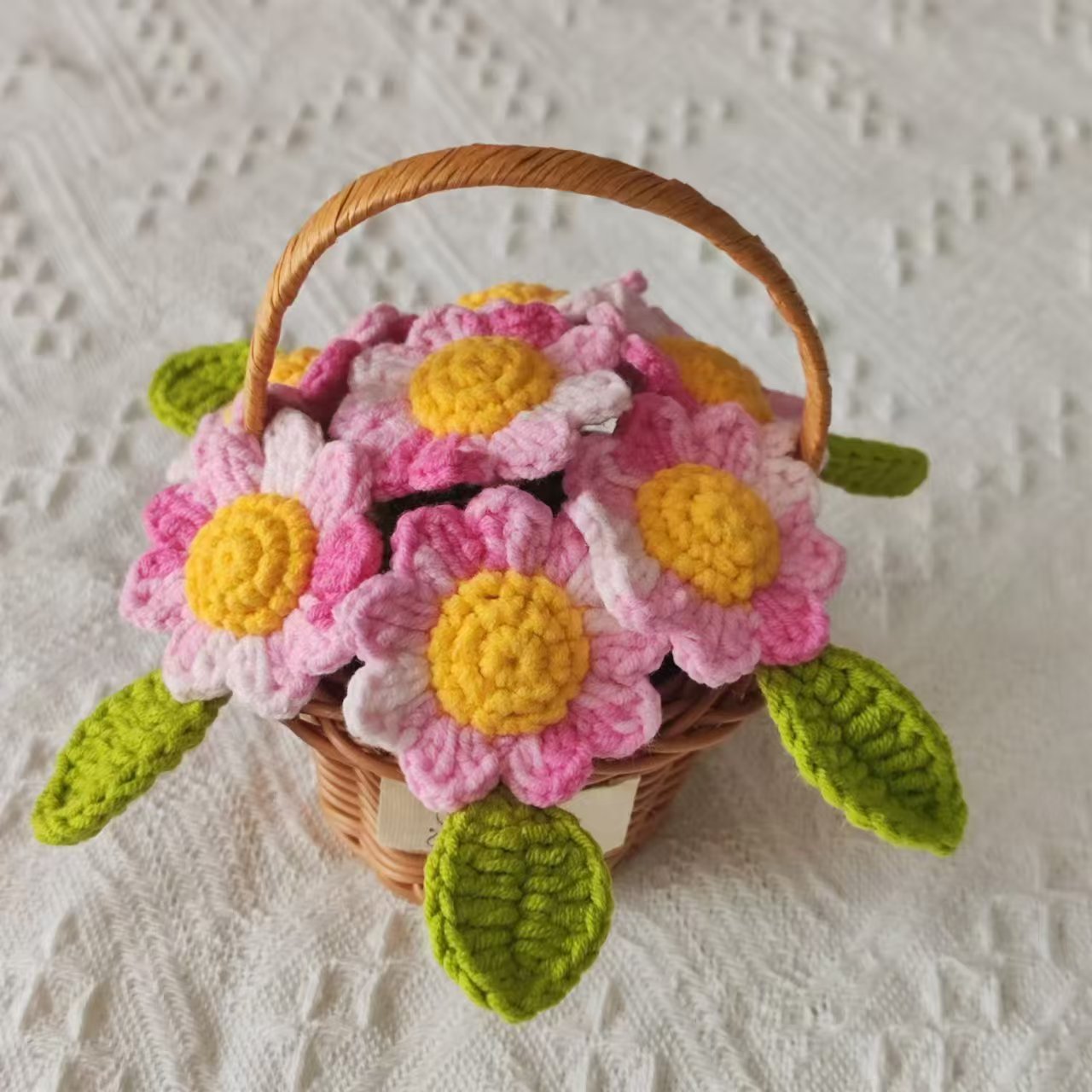 Crochet Sunflower Basket - F10002