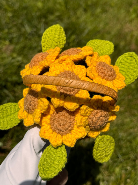 Crochet Sunflower Basket - F10002