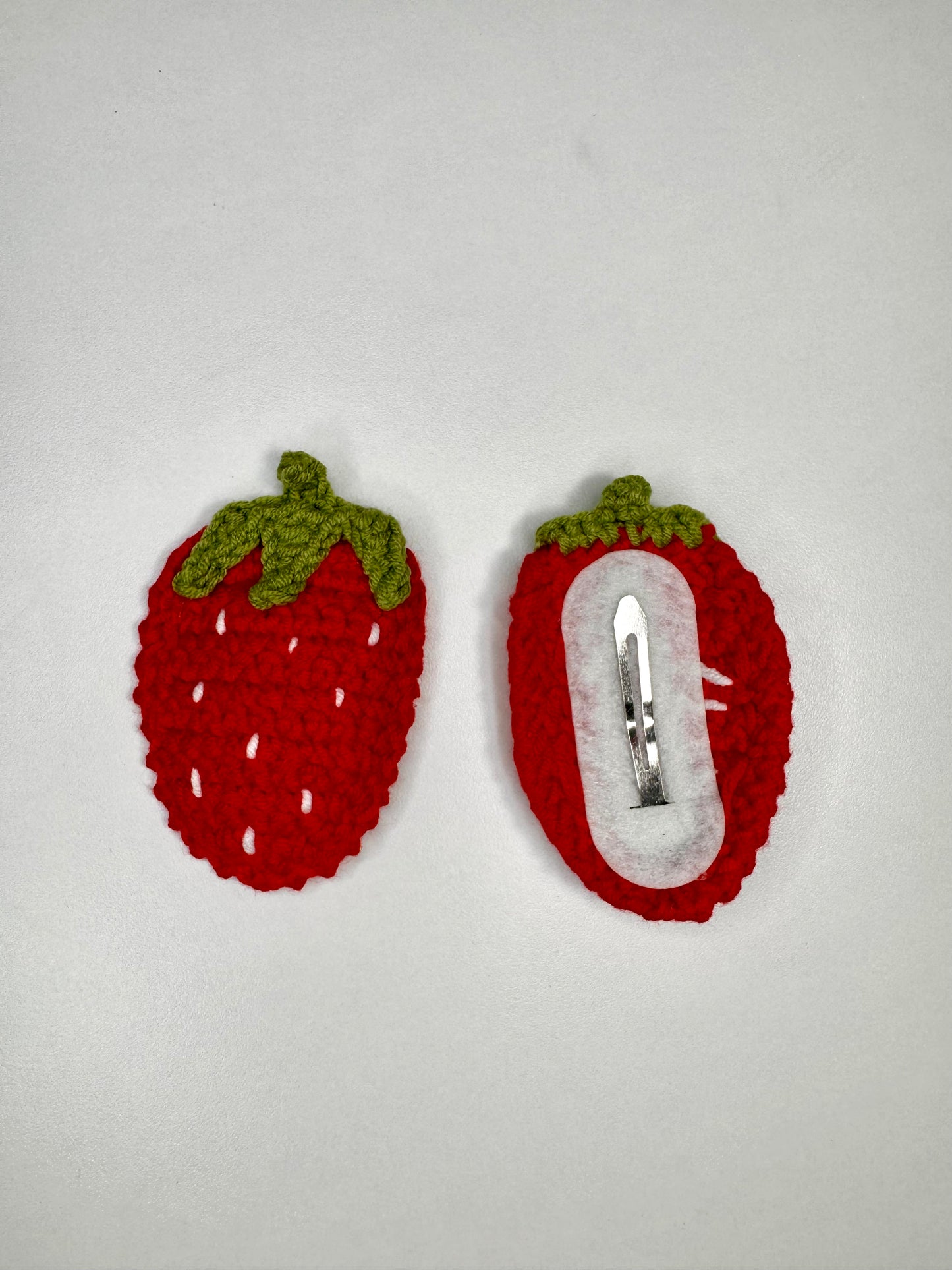 3D Crochet Strawberry Hair Clip  HC0012