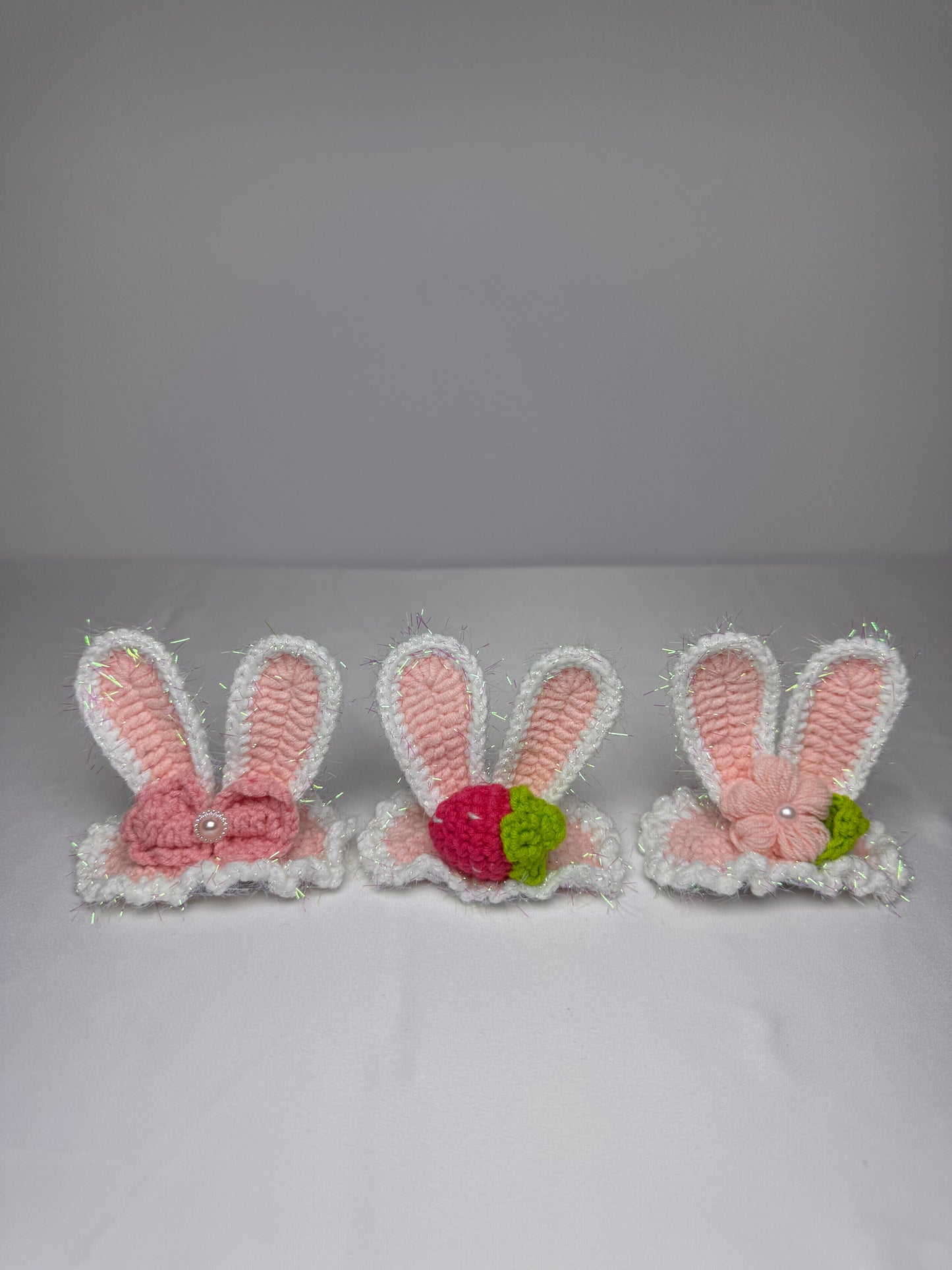 Crochet Pink Bunny Hair Clip - HC0014