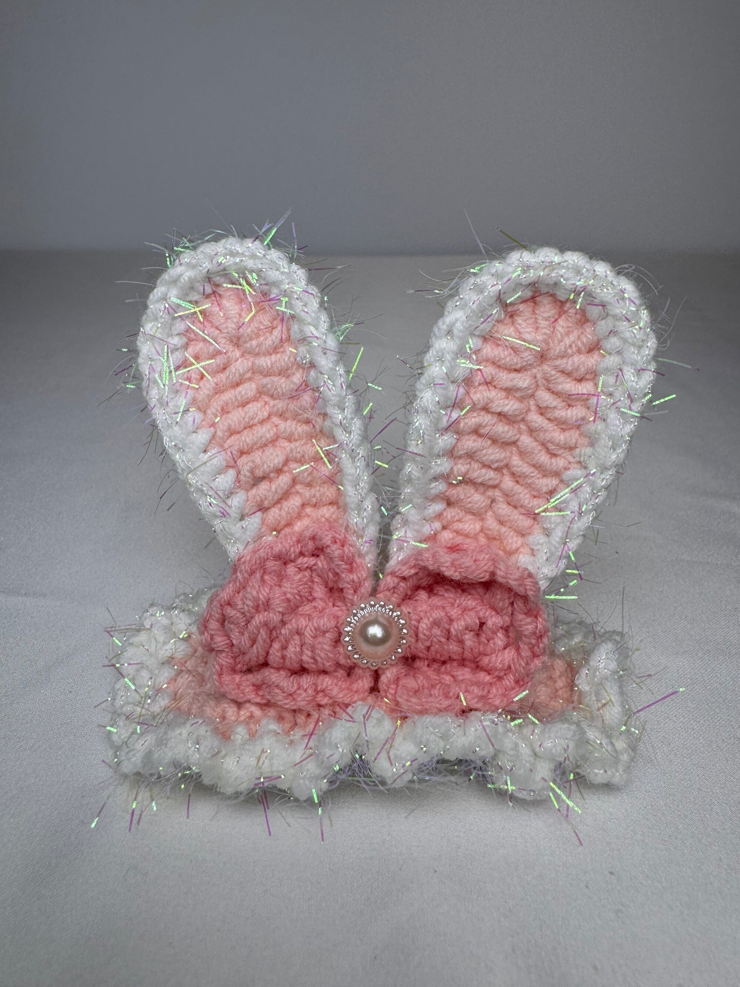 Crochet Pink Bunny Hair Clip - HC0014