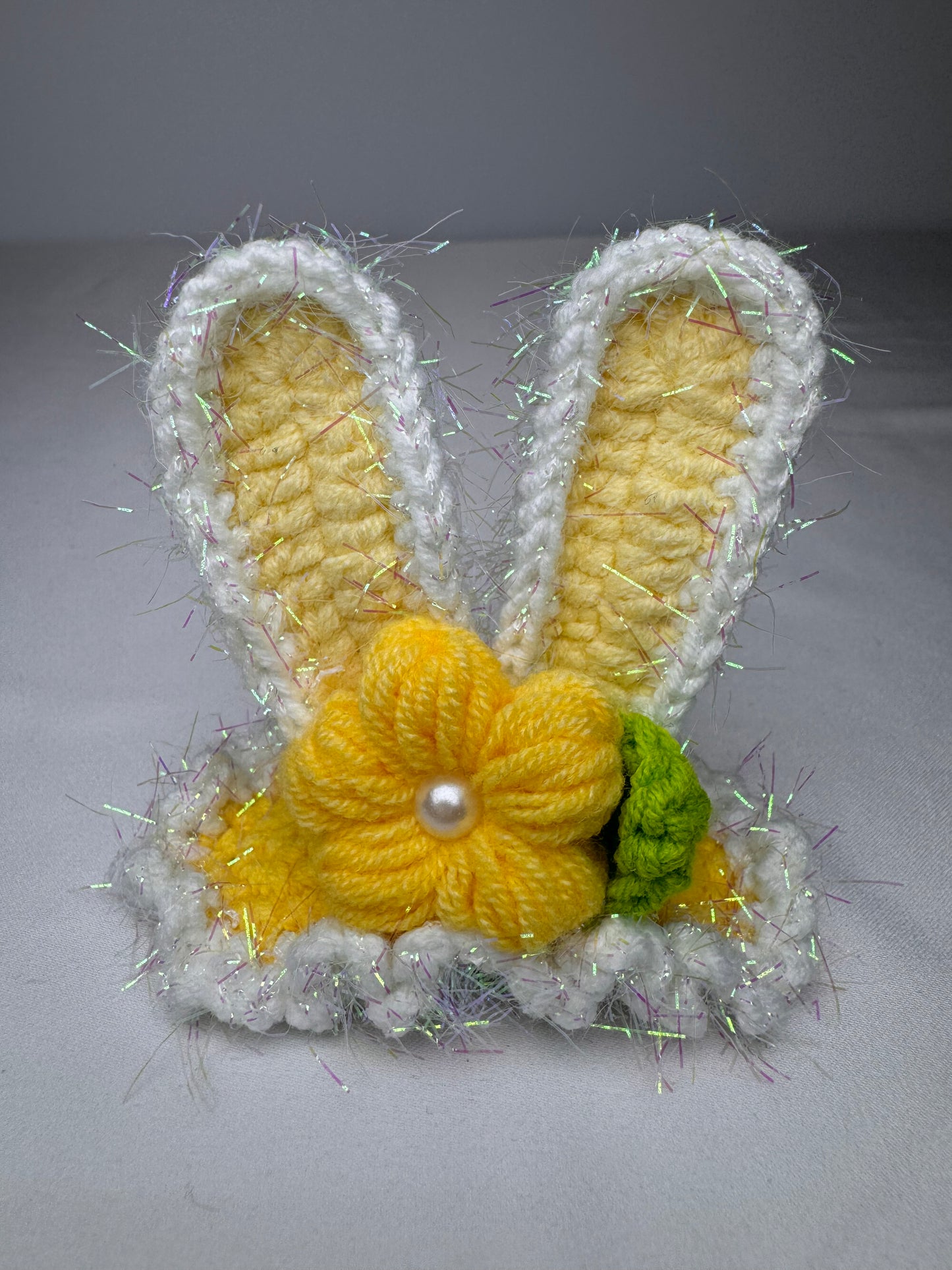 Crochet Yellow Bunny Ears Hair Clip - HC0016