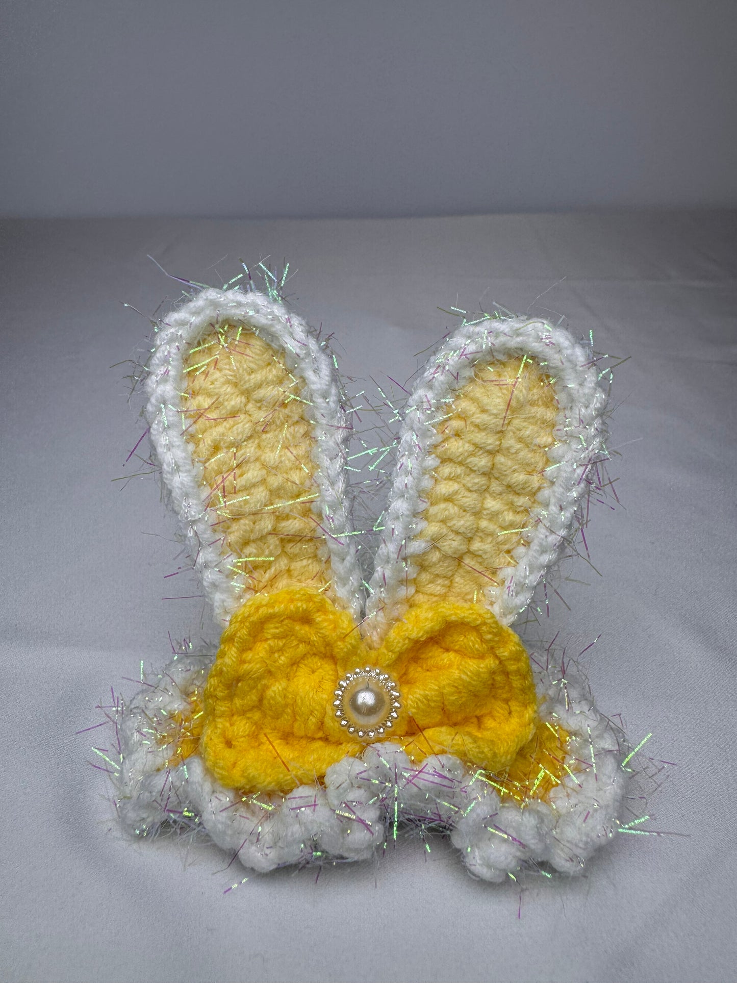 Crochet Yellow Bunny Ears Hair Clip - HC0016