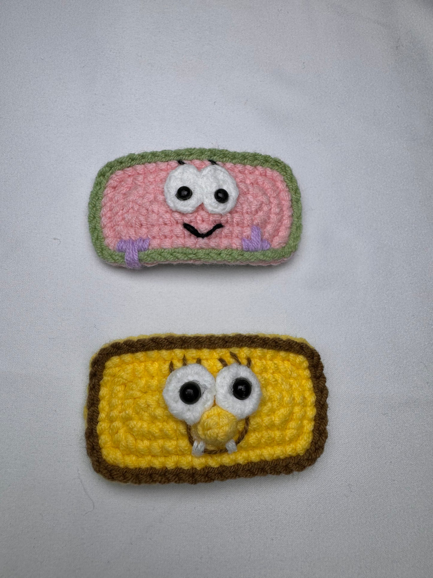 Crochet Spongebob & Patrick Hair Clip - HC0020