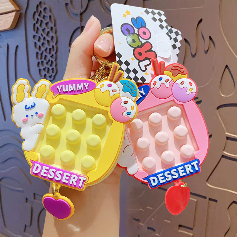 3D Rabbit Beans Squeeze Toy Keychain - KC0004