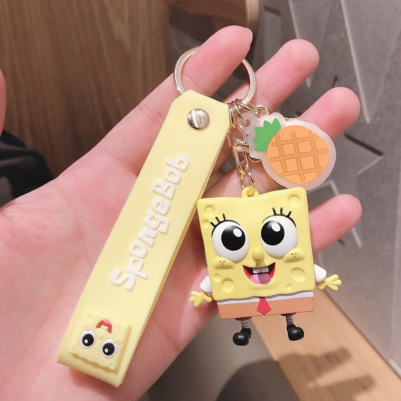 3D Spongebob & Patrick Lanyard Keychain - KC0049 - CuteCraftsWorld