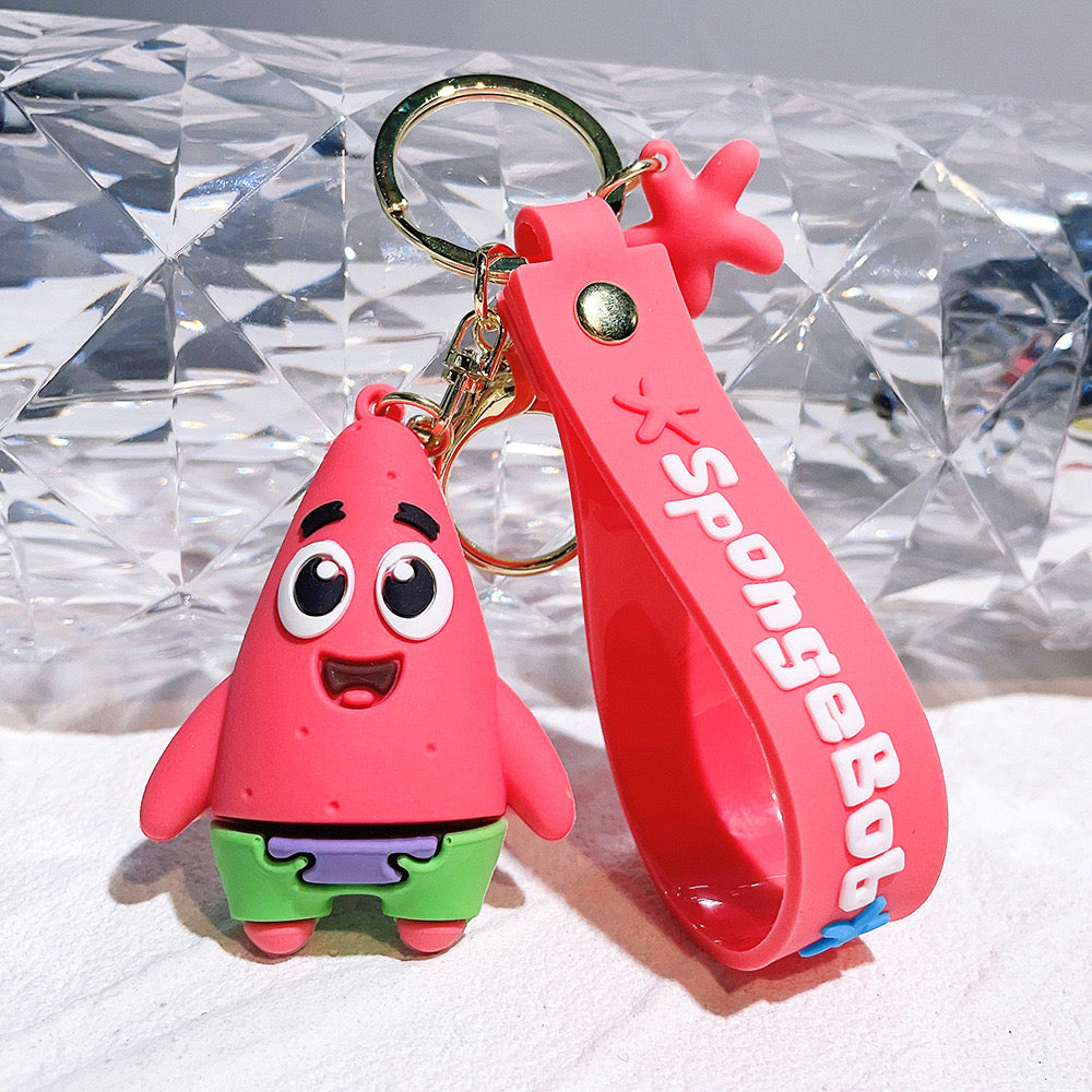 3D Spongebob & Patrick Lanyard Keychain - KC0049