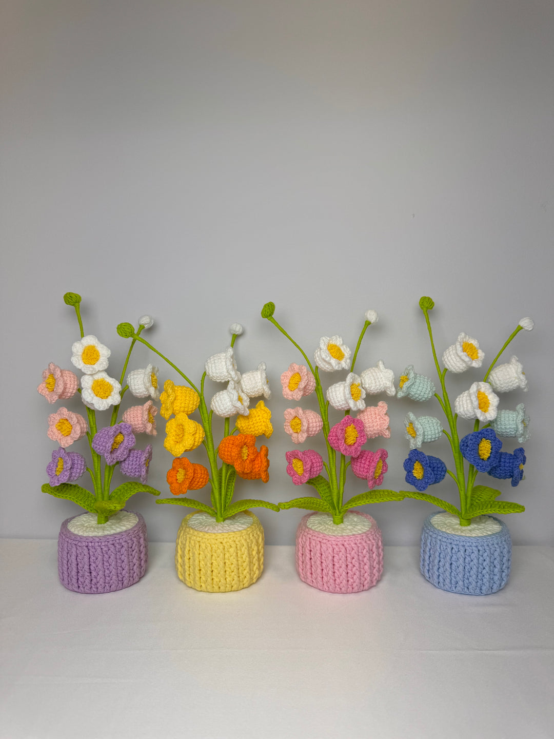 Lilly Of The Valley Crochet Potted Flowers - PP0005 - CuteCraftsWorld