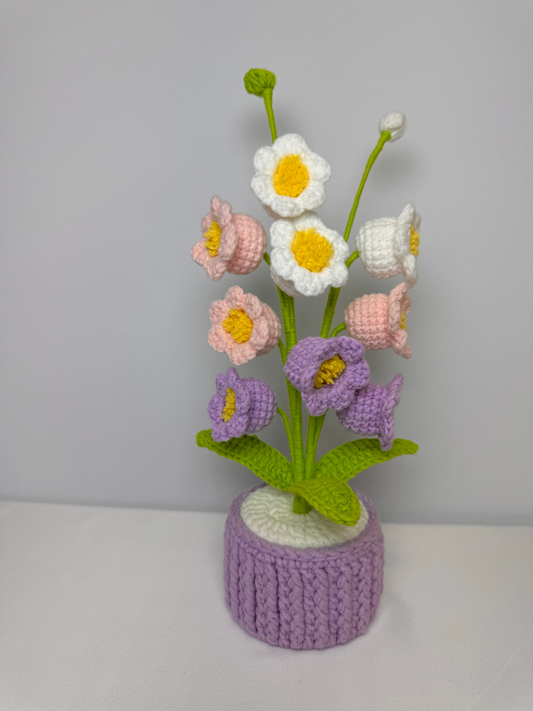 Lilly Of The Valley Crochet Potted Flowers - PP0005 - CuteCraftsWorld