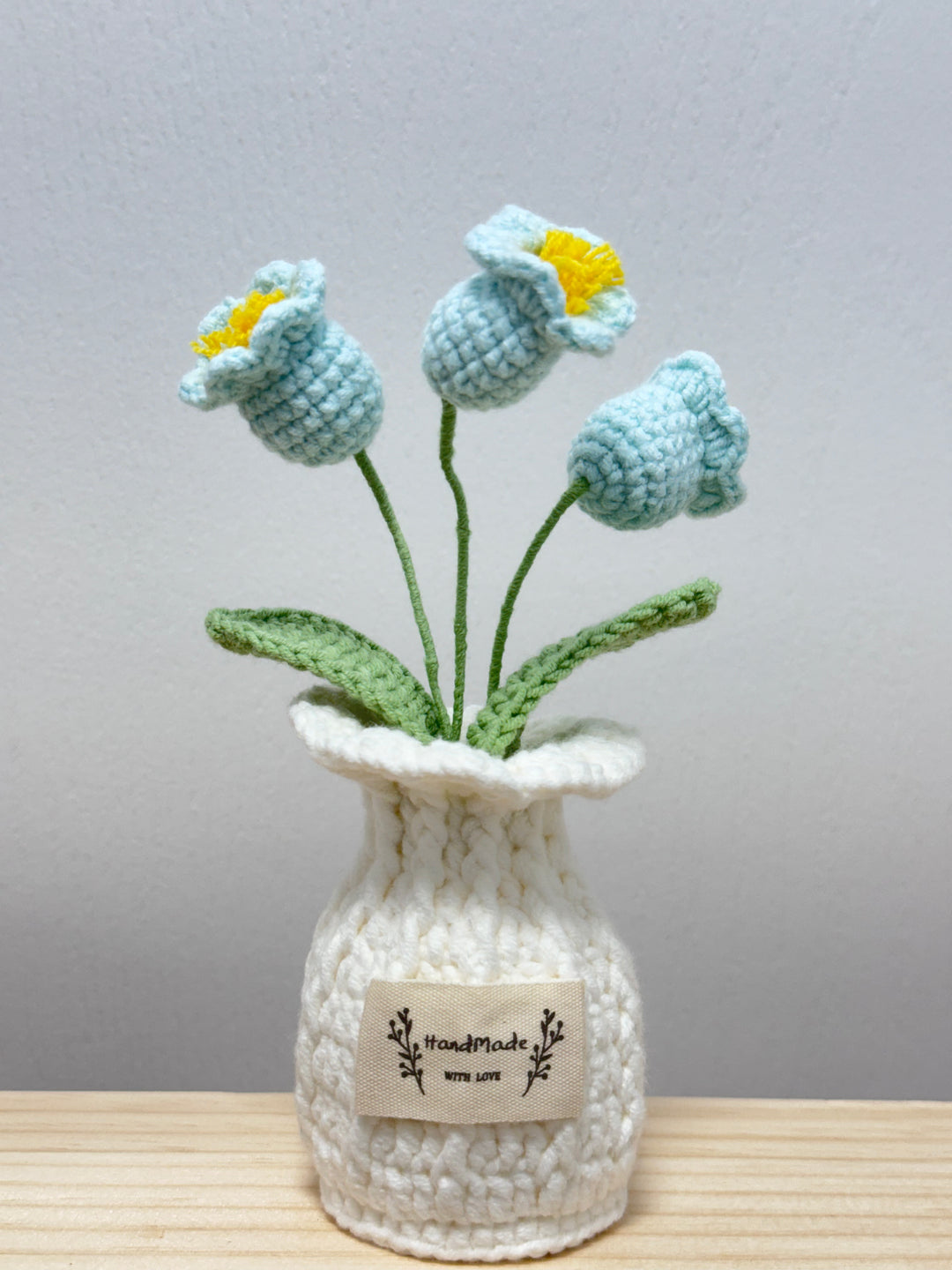 Rose, Lily Of The Valley, Oxalis Corniculata Crochet Potted Flowers - PB0023 - CuteCraftsWorld