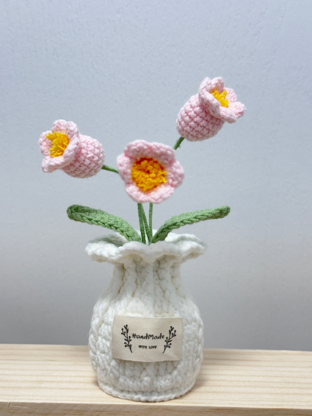 Rose, Lily Of The Valley, Oxalis Corniculata Crochet Potted Flowers - PB0023 - CuteCraftsWorld