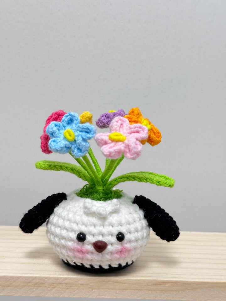 Handmade Sanrio Crochet Potted Flowers - PB0024 - CuteCraftsWorld