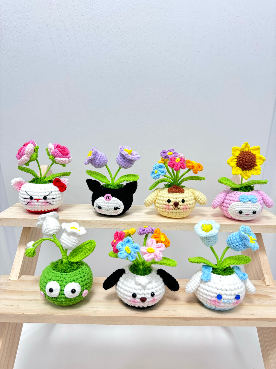 Handmade Sanrio Crochet Potted Flowers - PB0024 - CuteCraftsWorld