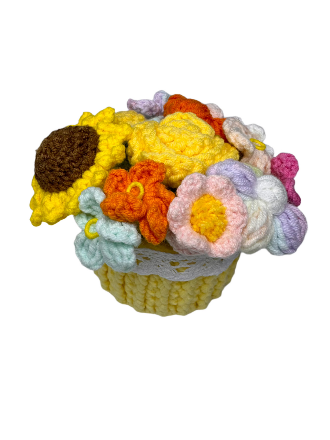 Crochet Colourful Potted Flowers - PP0009 - CuteCraftsWorld