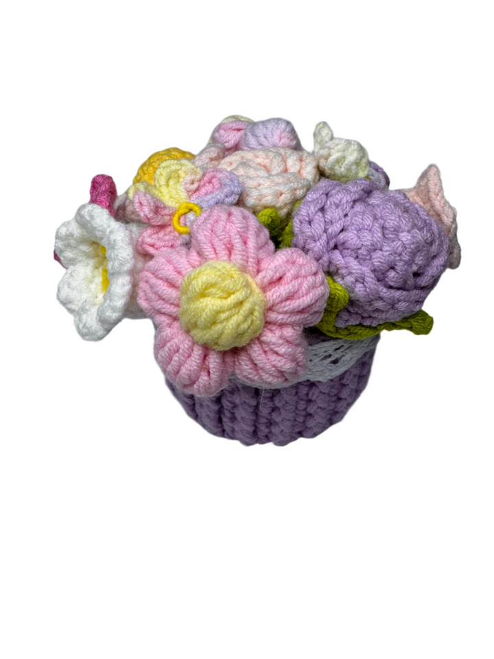 Crochet Colourful Potted Flowers - PP0009 - CuteCraftsWorld