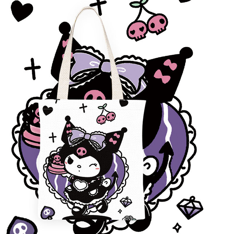 Sanrio Kuromi Canvas Tote Bag - TB0004 - CuteCraftsWorld